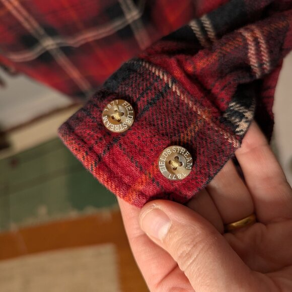 Field & Stream size M thick plaid flannel 100% cotton utility shirt for men - Picture 6 of 11